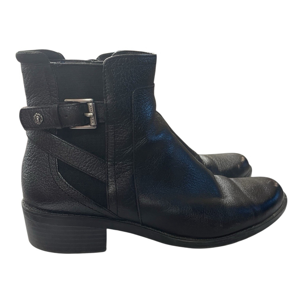 Anne Klein black leather ankle boots, sz. 8